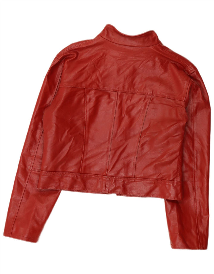Vintage dame læderjakke UK 14 Medium rødt læder