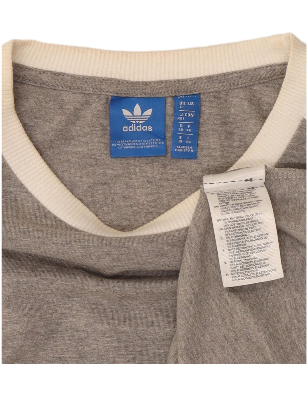 Adidas Dame Top Langærmet UK 12 Medium Grey Flecked Bomuld