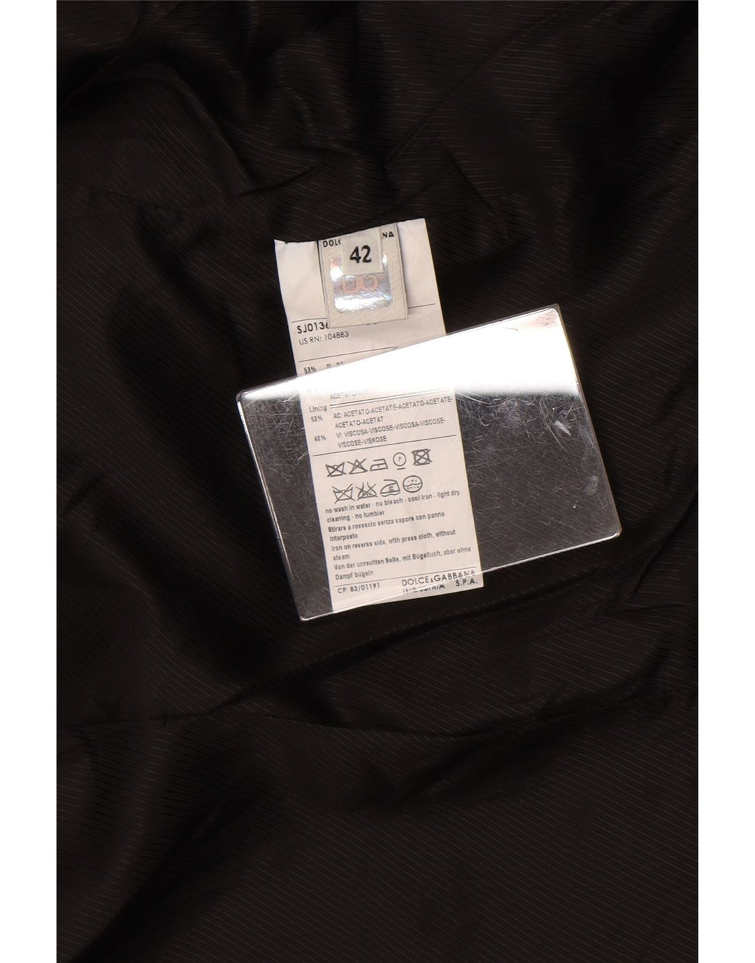 Dolce & Gabbana Dame 2-knaps blazerjakke IT 42 Medium Sort Polyester
