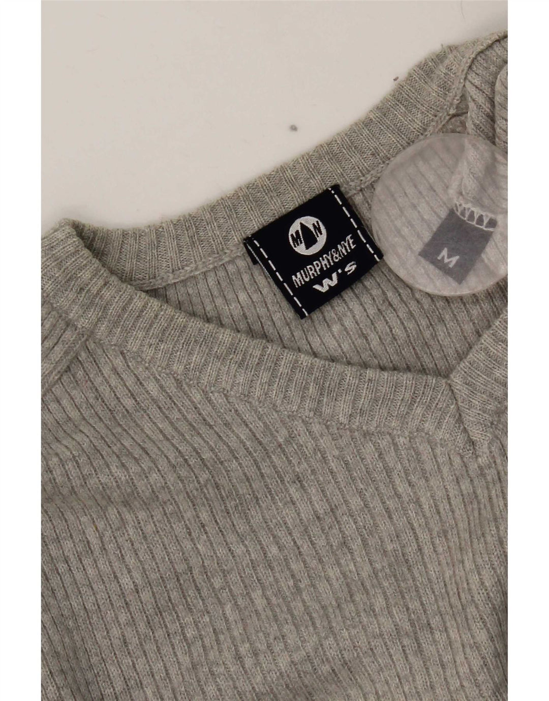Murphy & Nye Dame Crop V-hals Jumper Sweater UK 12 Medium Grey