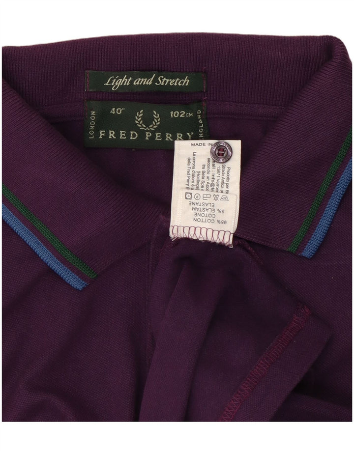 FRED PERRY Herre let og stræk langærmet poloskjorte lille lilla