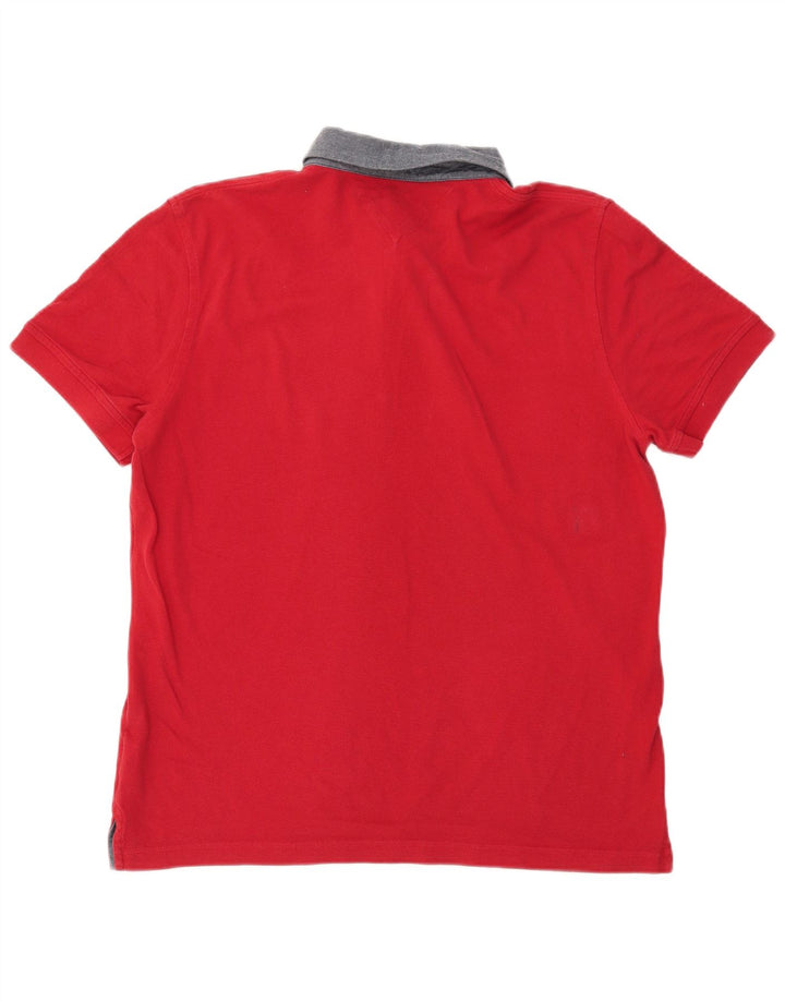 Tommy Hilfiger Rugby Polo Shirt til mænd Stor rød bomuld