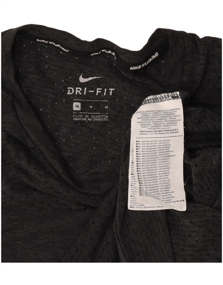 Nike herre Dri Fit T-shirt top mellemgrå polyester