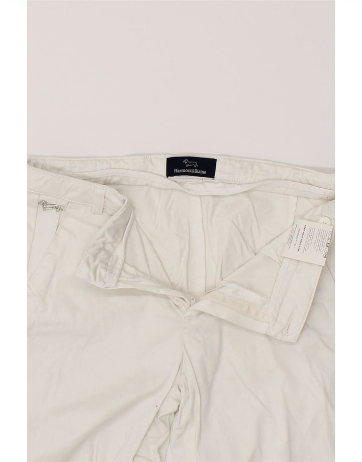 HARMONT & BLAINE Boys Chino Shorts 11-12 Years W26  White Polyester Vintage Harmont & Blaine and Second-Hand Harmont & Blaine from Messina Hembry 