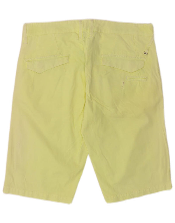 Gas Herre Straight Fit Chino Shorts W32 Medium Gul Bomuld