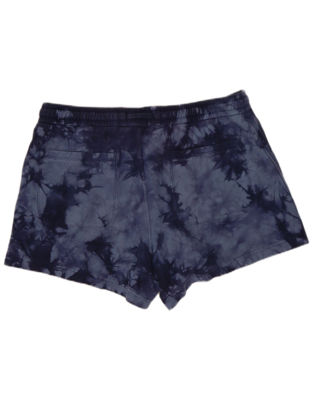 ATHLETA Sportsshorts til kvinder UK 14 Large Navy Blue Tie Dye Bomuld