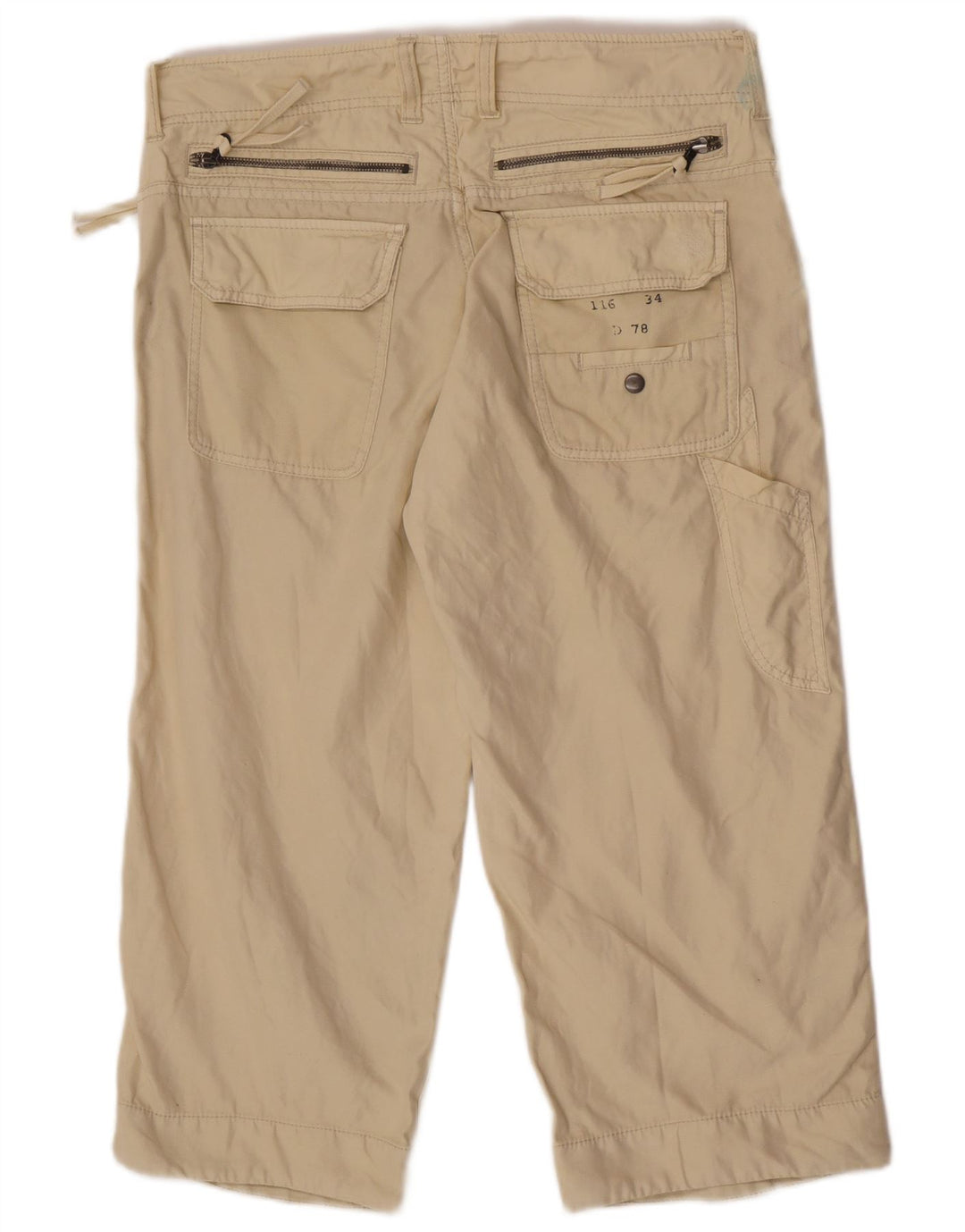 Diesel Dame Cargo Capri Bukser W31 L21 Beige Bomuld