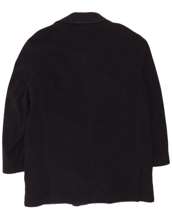 VINTAGE Dobbeltradet herrefrakke IT 50 Stor marineblå uld