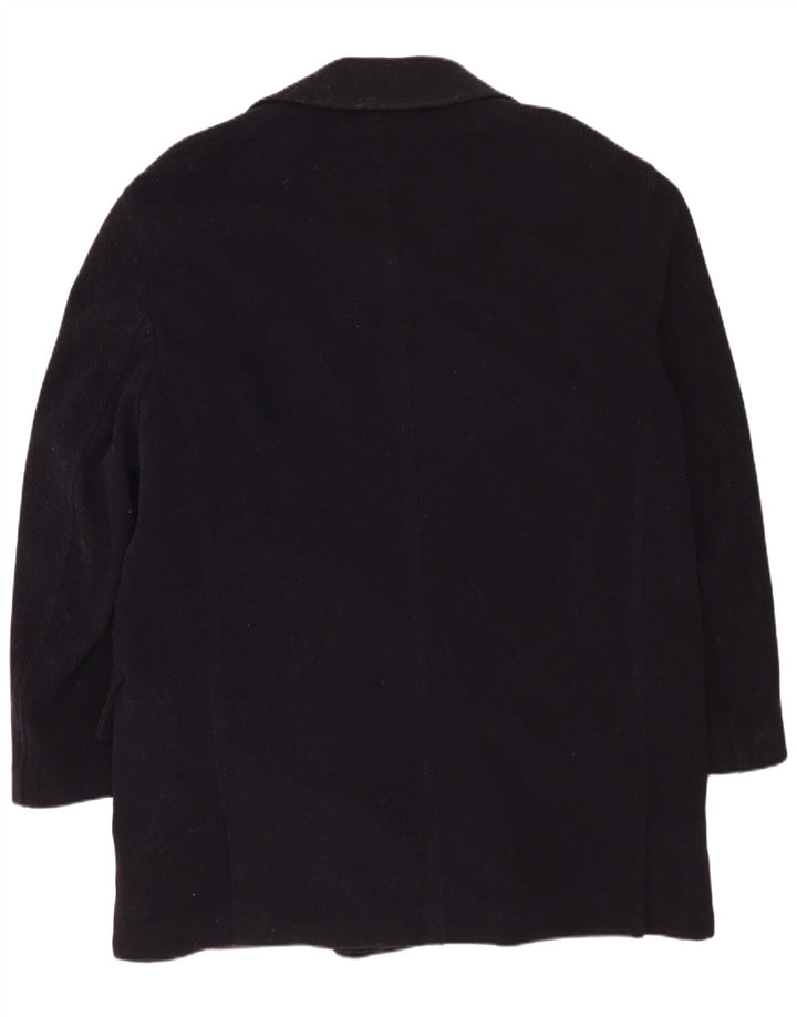 VINTAGE Dobbeltradet herrefrakke IT 50 Stor marineblå uld