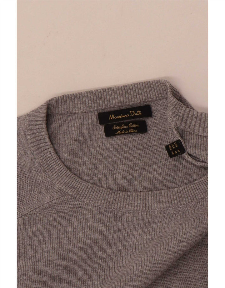 Massimo Dutti Herre Crew Neck Jumper Sweater Medium Grey Bomuld