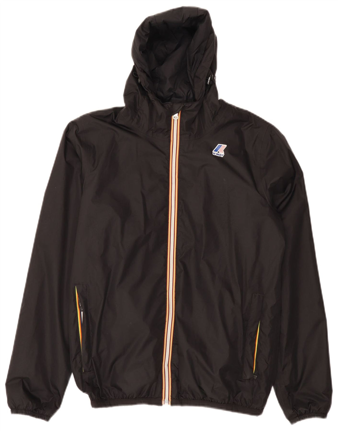 K-Way Dame Hætte Oversized regnjakke UK 10 Lille sort polyamid
