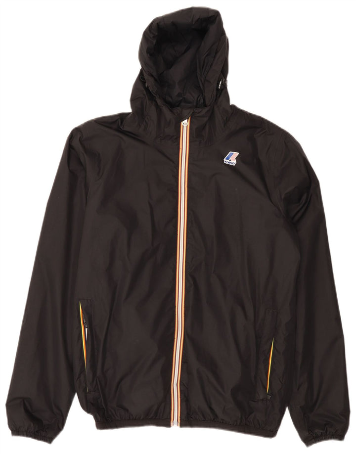 K-Way Dame Hætte Oversized regnjakke UK 10 Lille sort polyamid
