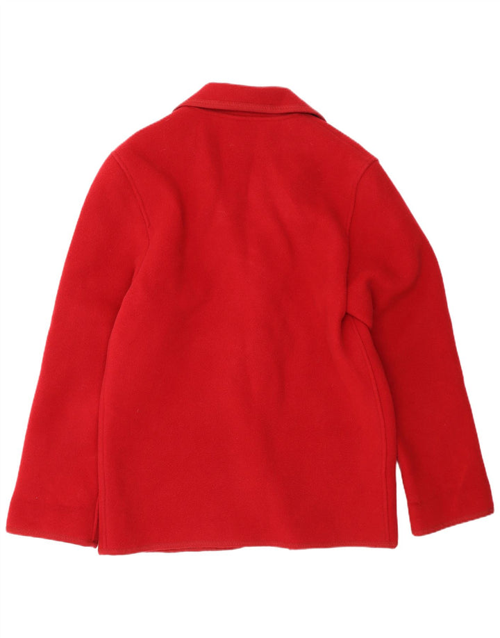 Genny Dame 3 Knapper Oversized Blazer Jacket UK 10 Lille Rød Uld