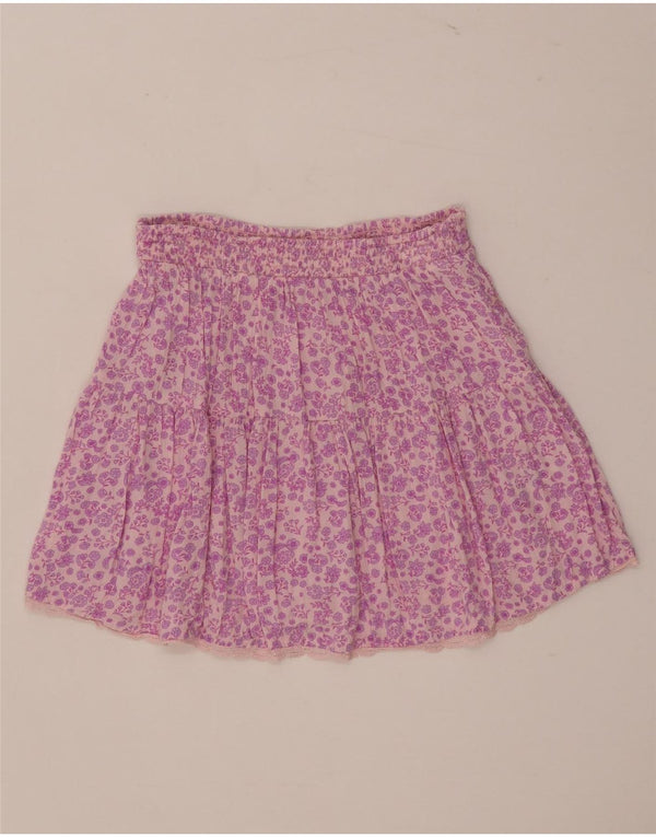 Marks & Spencer Girls Mini-nederdel 13-14 år W25 Pink Floral Viscose