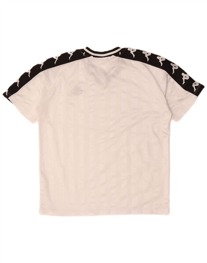 KAPPA Herre grafisk T-shirt Top Medium White Colourblock Polyester