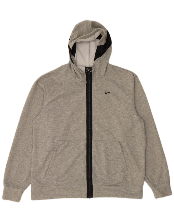 Nike Herre Dri Fit Hættetrøje Sweater med lynlås Large Grå Flecked Polyester