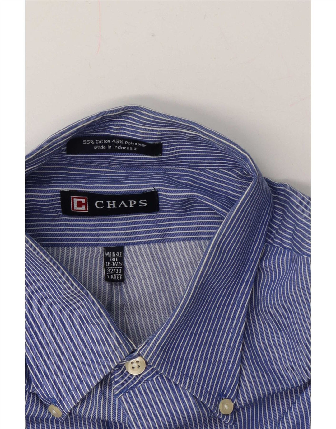 Chaps Herreskjorte str. 16 1/2 Large Blue Pinstripe Cotton