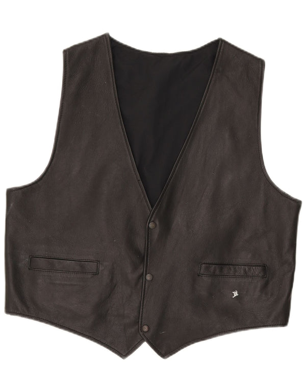 Vintage herre lædervest medium sort