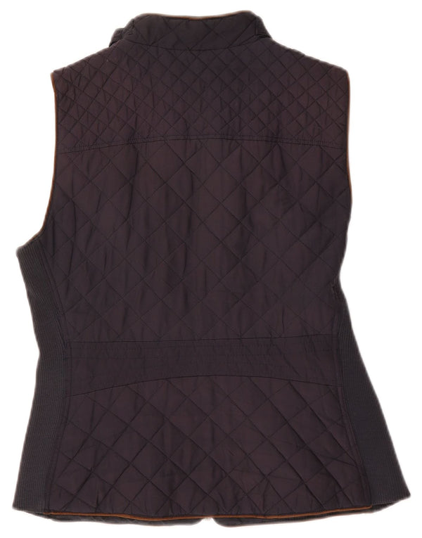 Zara Dame Quiltet Gilet UK 14 Large Navy Blue