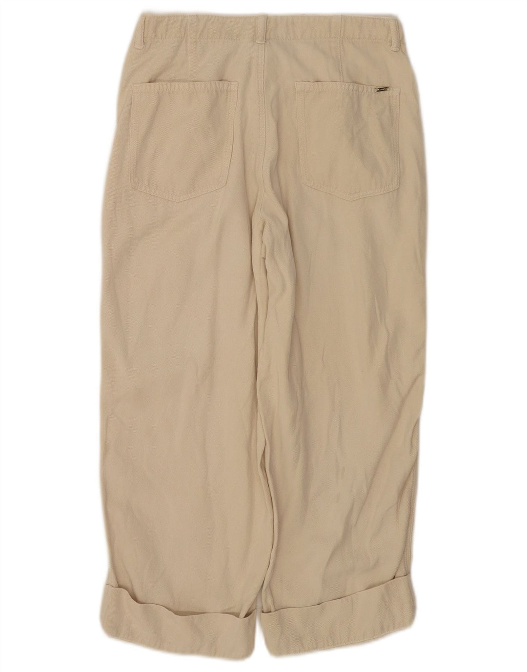 Massimo Dutti Dame Capri Bukser EU 38 Small W28 L22 Beige Lyocell