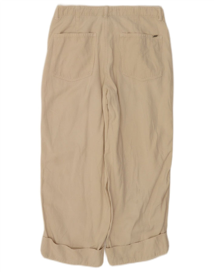 Massimo Dutti Dame Capri Bukser EU 38 Small W28 L22 Beige Lyocell