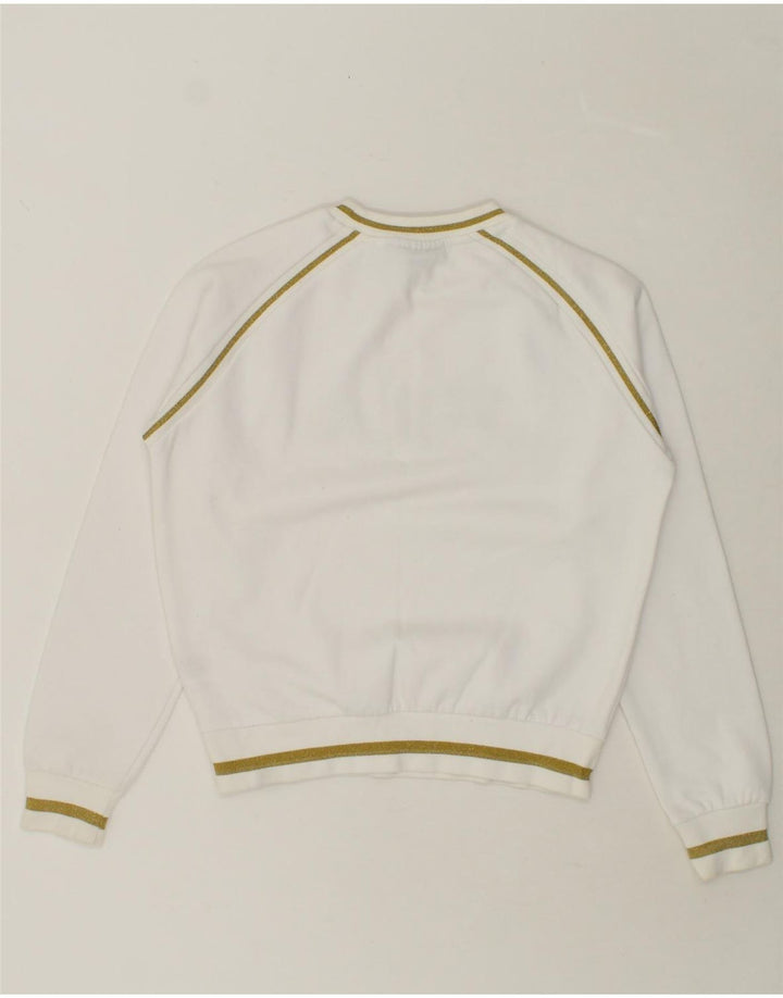 FILA Womens Oversized Graphic Sweatshirt Jumper UK 6 XS White Cotton Vintage Fila and Second-Hand Fila from Messina Hembry 