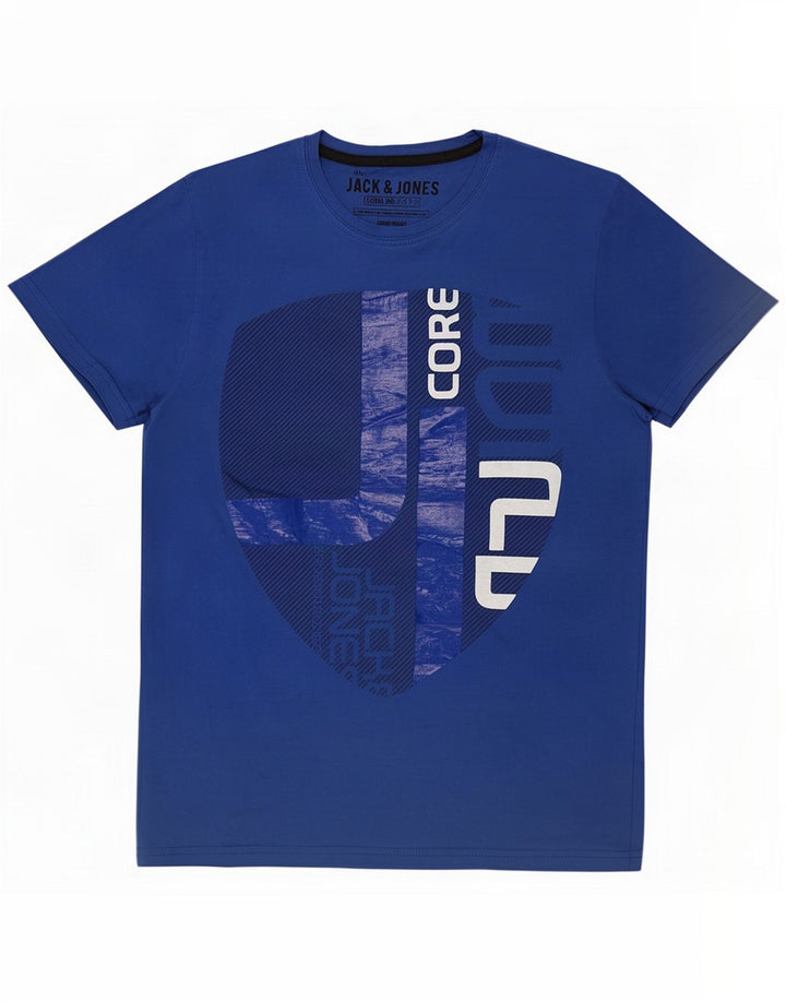 Jack & Jones Herre grafisk T-shirt Top Medium Blue