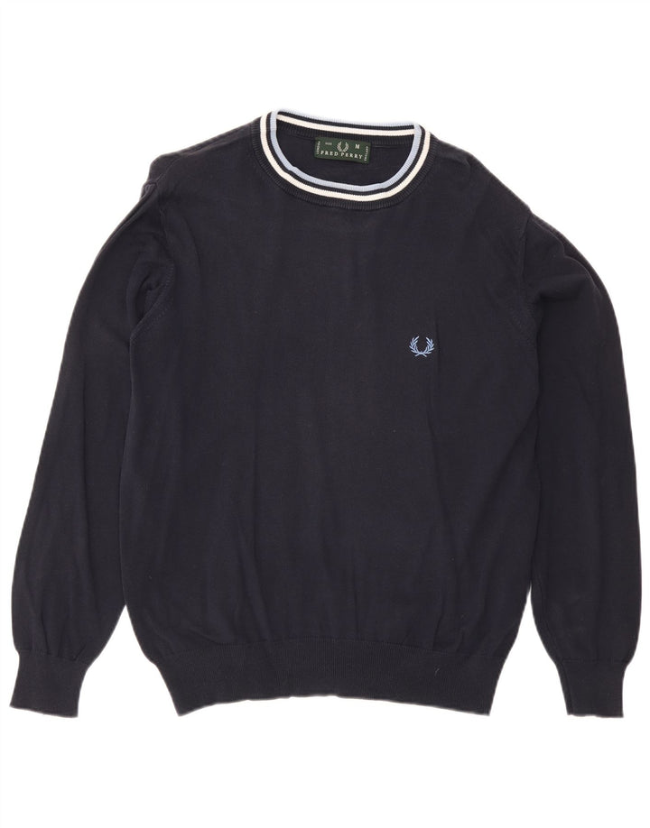 Fred Perry Herre trøjetrøje med rund hals mellem marineblå stribet bomuld