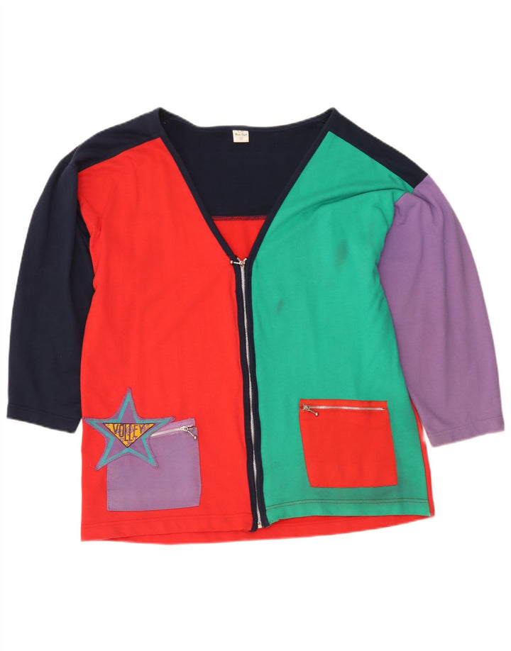 Charles Vogele Dame Grafisk Cardigan Top UK 10 Lille Flerfarvet