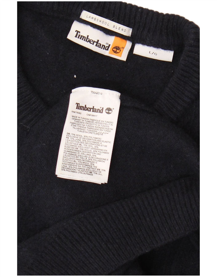 TIMBERLAND Herre sweater med rund hals, stor marineblå uld