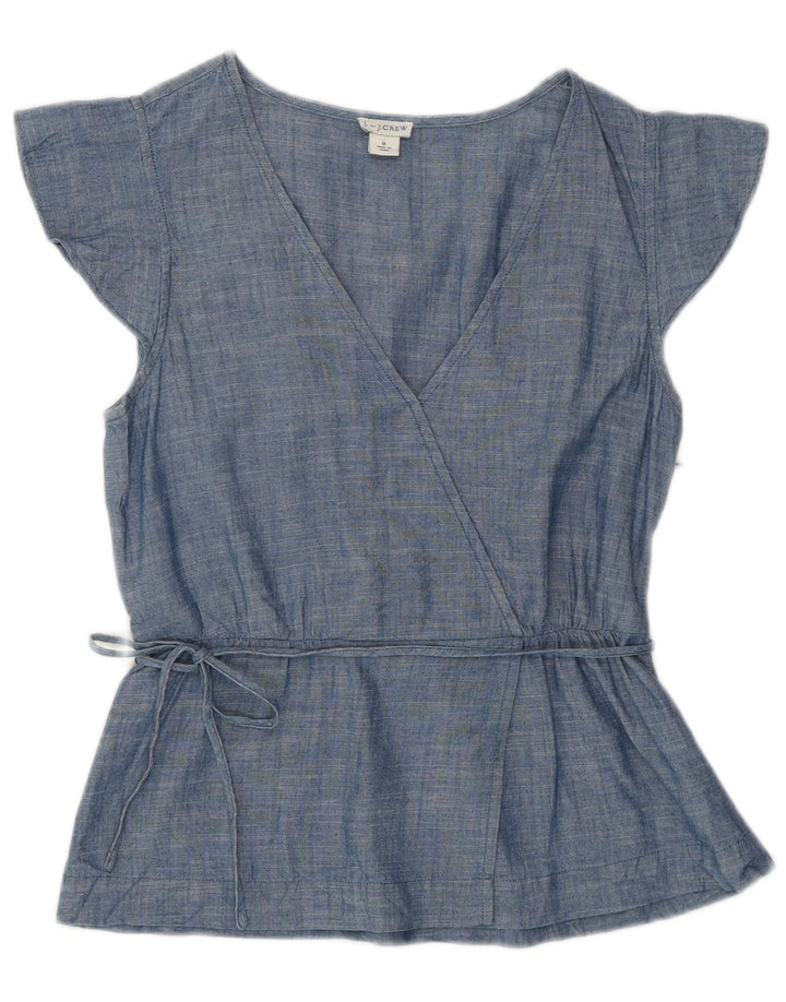 J. CREW Dame bluse Top US 0 XS Blå Bomuld