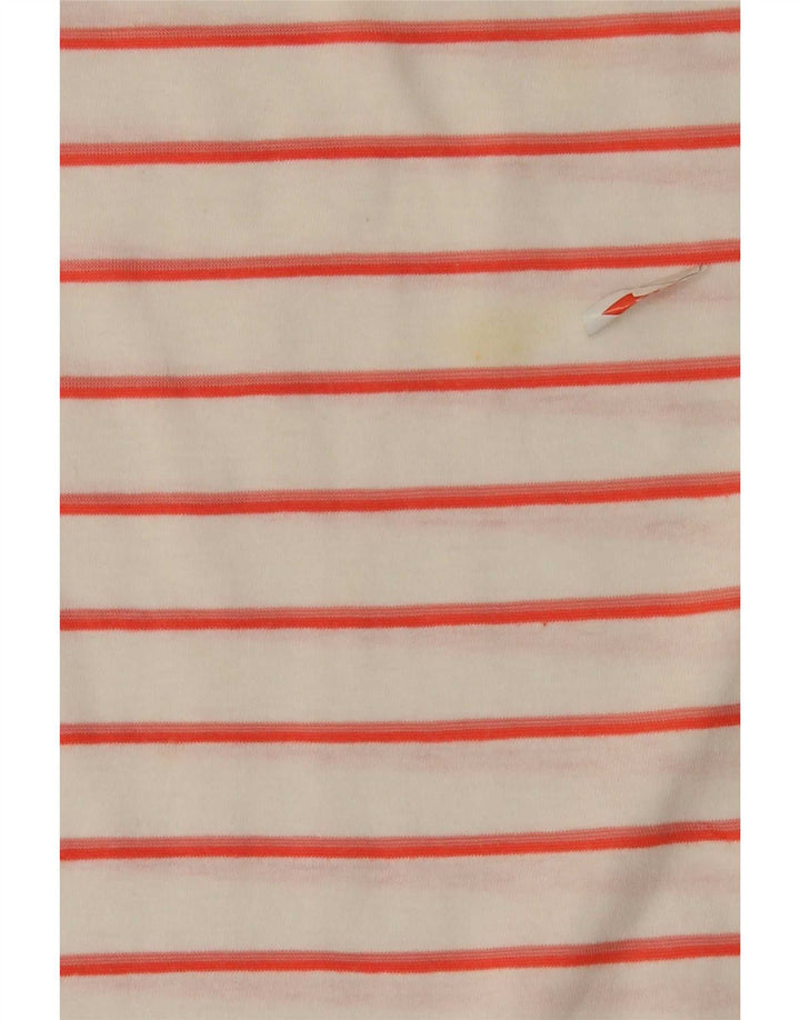 C&A Dame T-Shirt Top UK 16 Stor hvid stribet bomuld