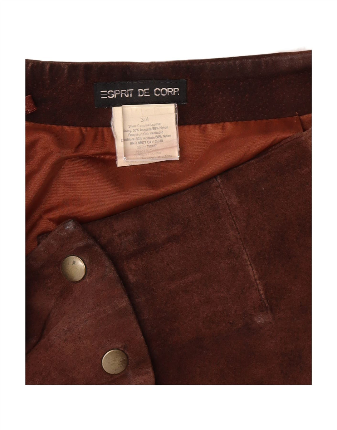 ESPRIT Womens Suede Mini Skirt EU 34 XS W26  Brown Leather