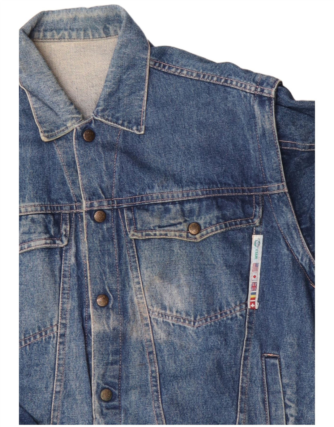 Vintage Herre denimjakke UK 40 Large Blue Cotton