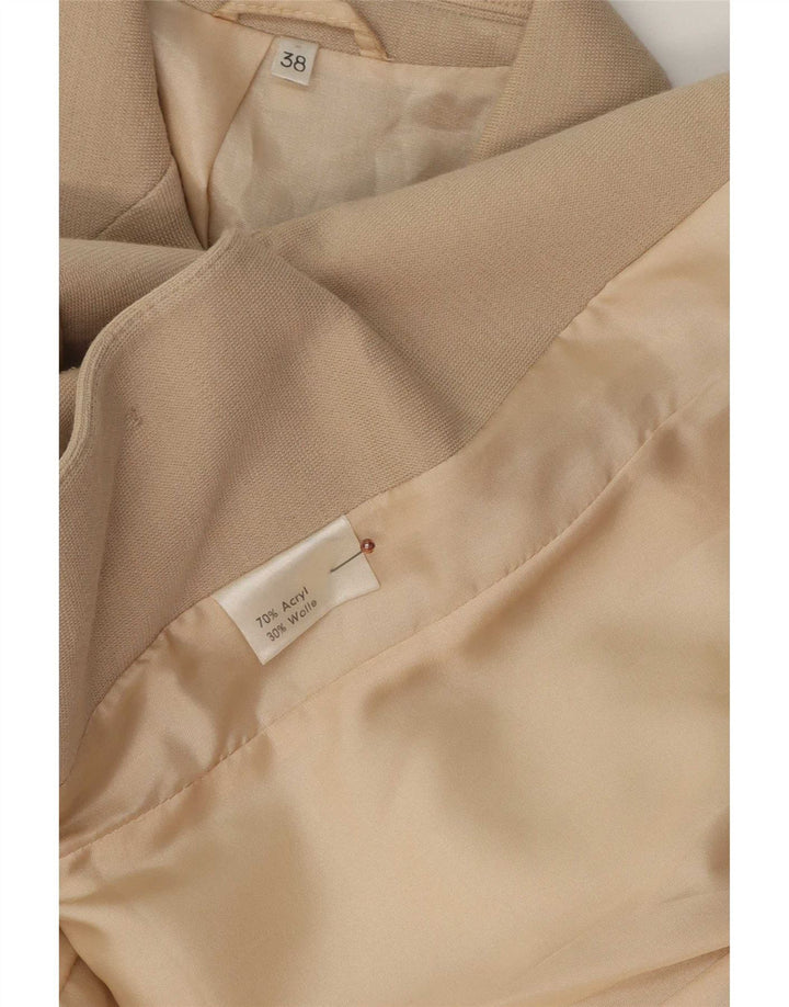 Vintage dame 3-knaps blazerjakke EU 38 Medium Beige Akryl
