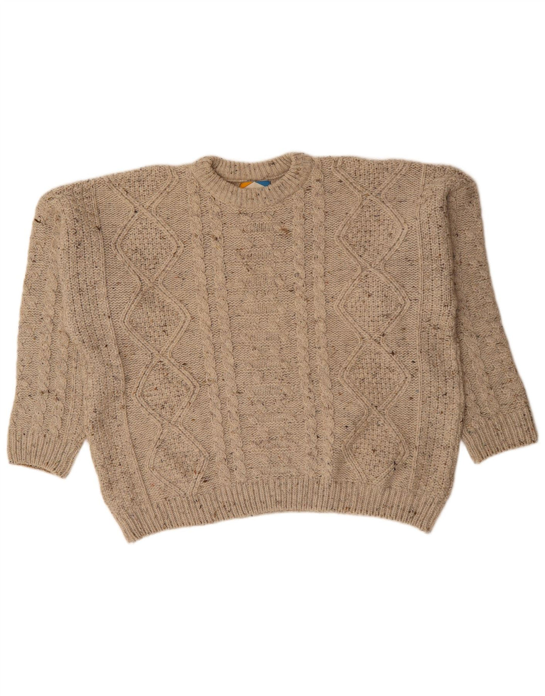 Tenson Herre Boat Neck Jumper Sweater 3XL Beige Flecked