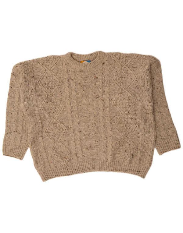 Tenson Herre Boat Neck Jumper Sweater 3XL Beige Flecked