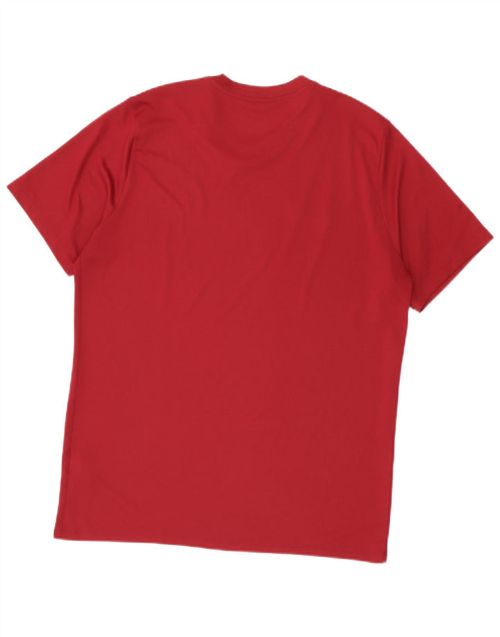 Nike Herre Dri Fit T-Shirt Top XL Burgundy Polyester