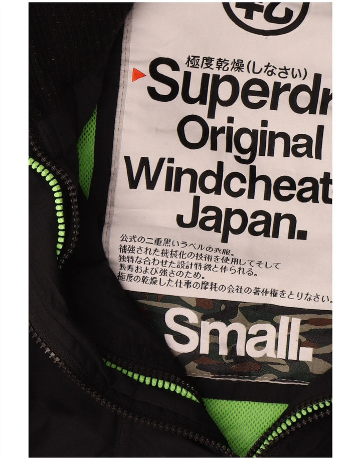 Superdry Windcheater regnjakke til mænd UK 36 Lille sort nylon