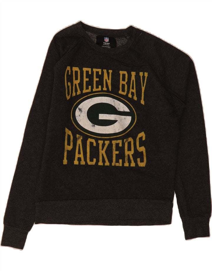 NFL Womens Green Bay Packers Sweatshirt Jumper UK 14 Medium Grey Cotton Vintage NFL and Second-Hand NFL from Messina Hembry 