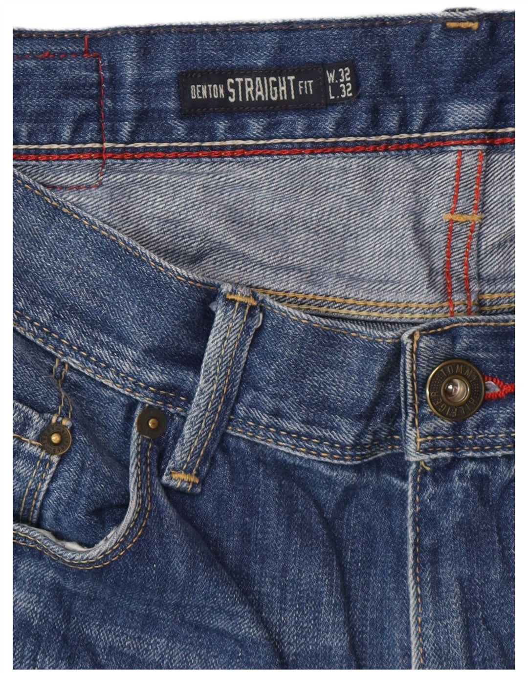 TOMMY HILFIGER Benton Straight Jeans til mænd W32 L32 Blå Bomuld