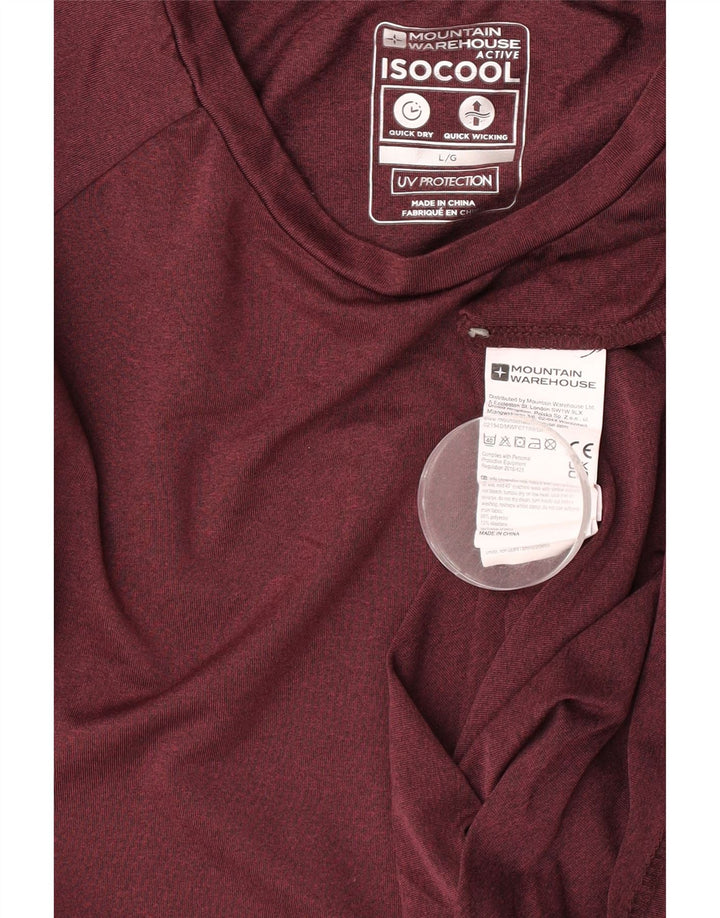 Mountain Warehouse Herre T-Shirt Top Stor Burgundy Polyester