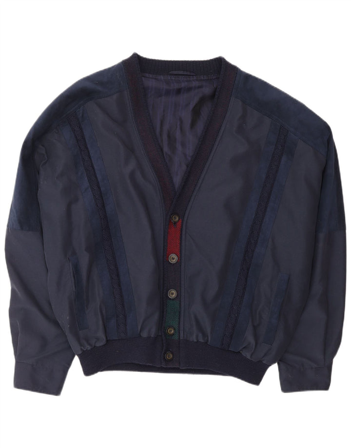 VINTAGE Bomberjakke til mænd UK 42 XL Navy Blue Polyester