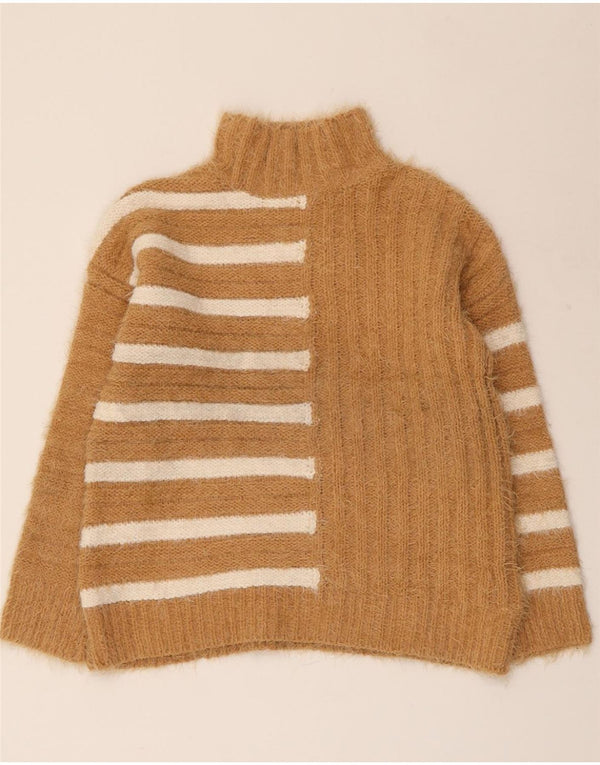 MARKS & SPENCER Dame Turtle Neck Jumper Sweater UK 10 Small Brown