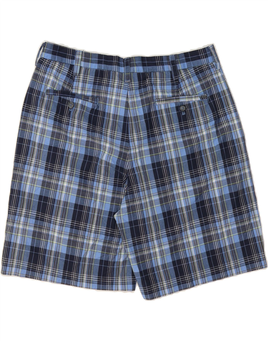 IZOD Mens Chino Shorts W36 Large Blue Check Cotton Vintage Izod and Second-Hand Izod from Messina Hembry 