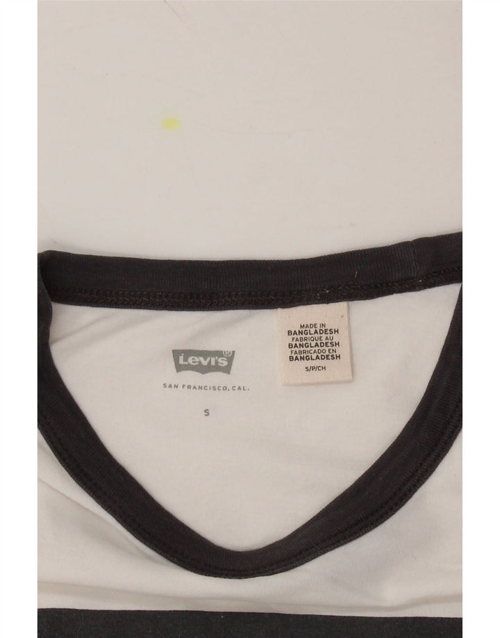 LEVI'S Womens Graphic T-Shirt Top UK 10 Small White Cotton Vintage Levi's and Second-Hand Levi's from Messina Hembry 
