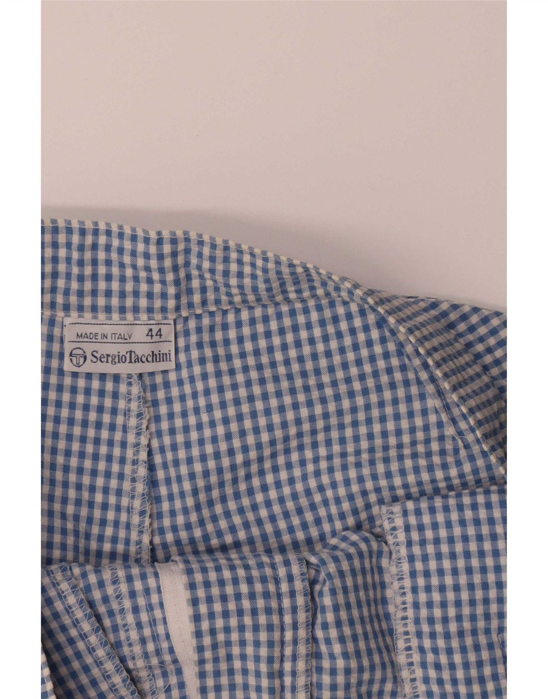 Sergio Tacchini Dame Casual Shorts IT 44 Medium W28 Blue Gingham