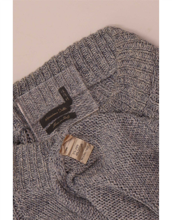 Massimo Dutti Herre Cardigan Sweater Stor Blå Flecked Linned
