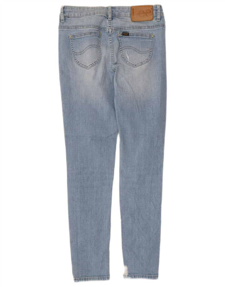 LEE Kvinder Distressed Super Skinny Jeans W26 L27 Blå Bomuld