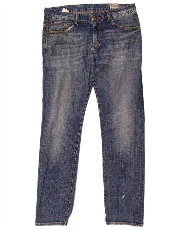 Tommy Hilfiger Herre Straight Jeans W33 L32 Blå Bomuld